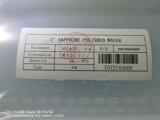 4inch 6&quot; 500um polierte DSP-C-Achseneinachse Al2O3 Crystal Sapphire Substrate
