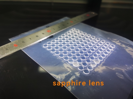 Al2O3 Benutzerdefinierter Einkristall-Saphir-Laserschnitt-Windows-Glasdurchmesser 5,5 x 0,5 mm DSP
