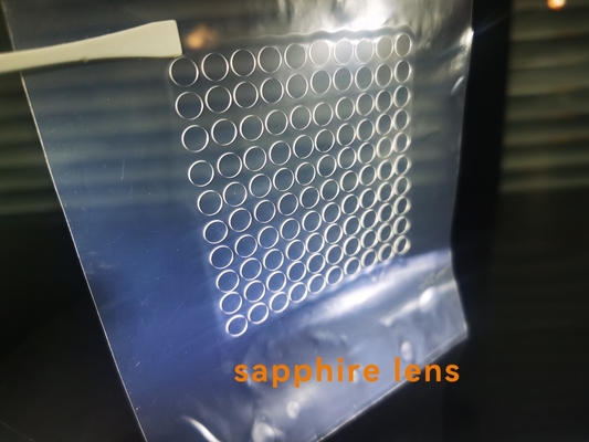 Al2O3 Benutzerdefinierter Einkristall-Saphir-Laserschnitt-Windows-Glasdurchmesser 5,5 x 0,5 mm DSP