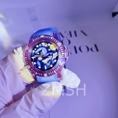 Labor-Grown Grau-Violett Saphir Uhrenkoffer anpassen Luxus Kratzfest