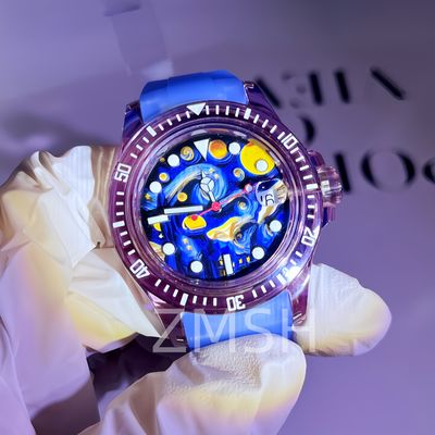 Lab-Grown Gray-Violet Sapphire Watch Case