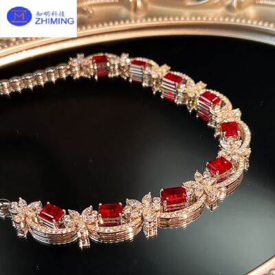 Guter Preis Pigeon Blood Lab Erwachsener Rubin Halskette Luxus Schmuck Online